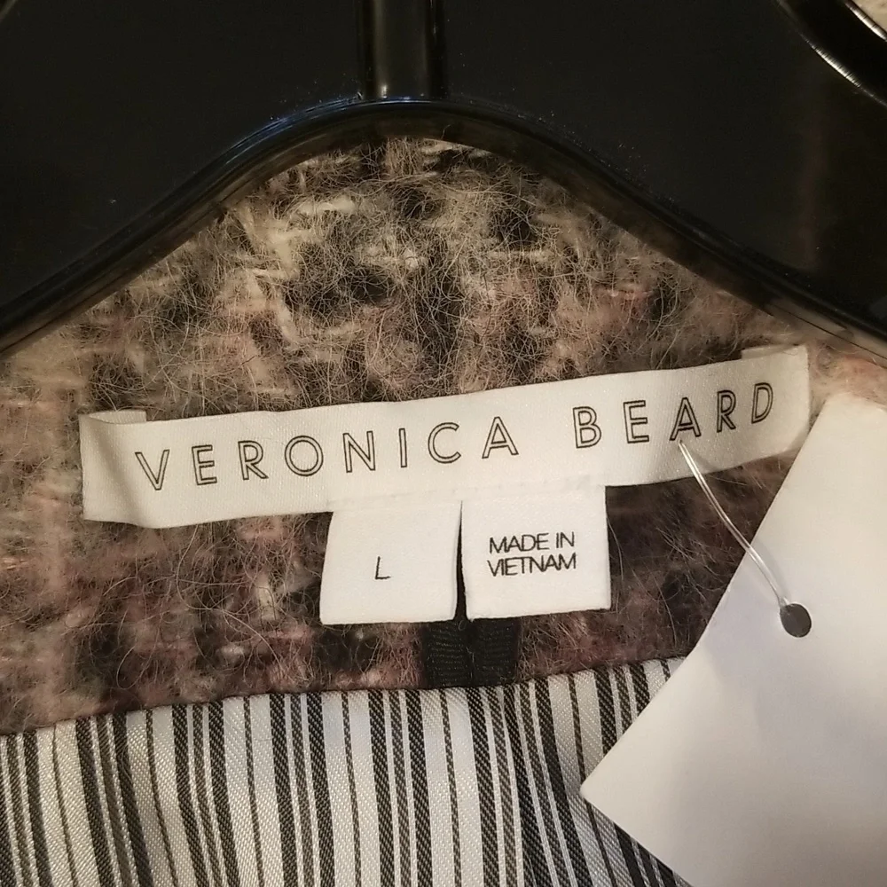 💕VERONICA BEARD💕 Deena Plaid Double-Breasted Dickey Coat ~ Bordeaux Large NWOT - Picture 16 of 16
